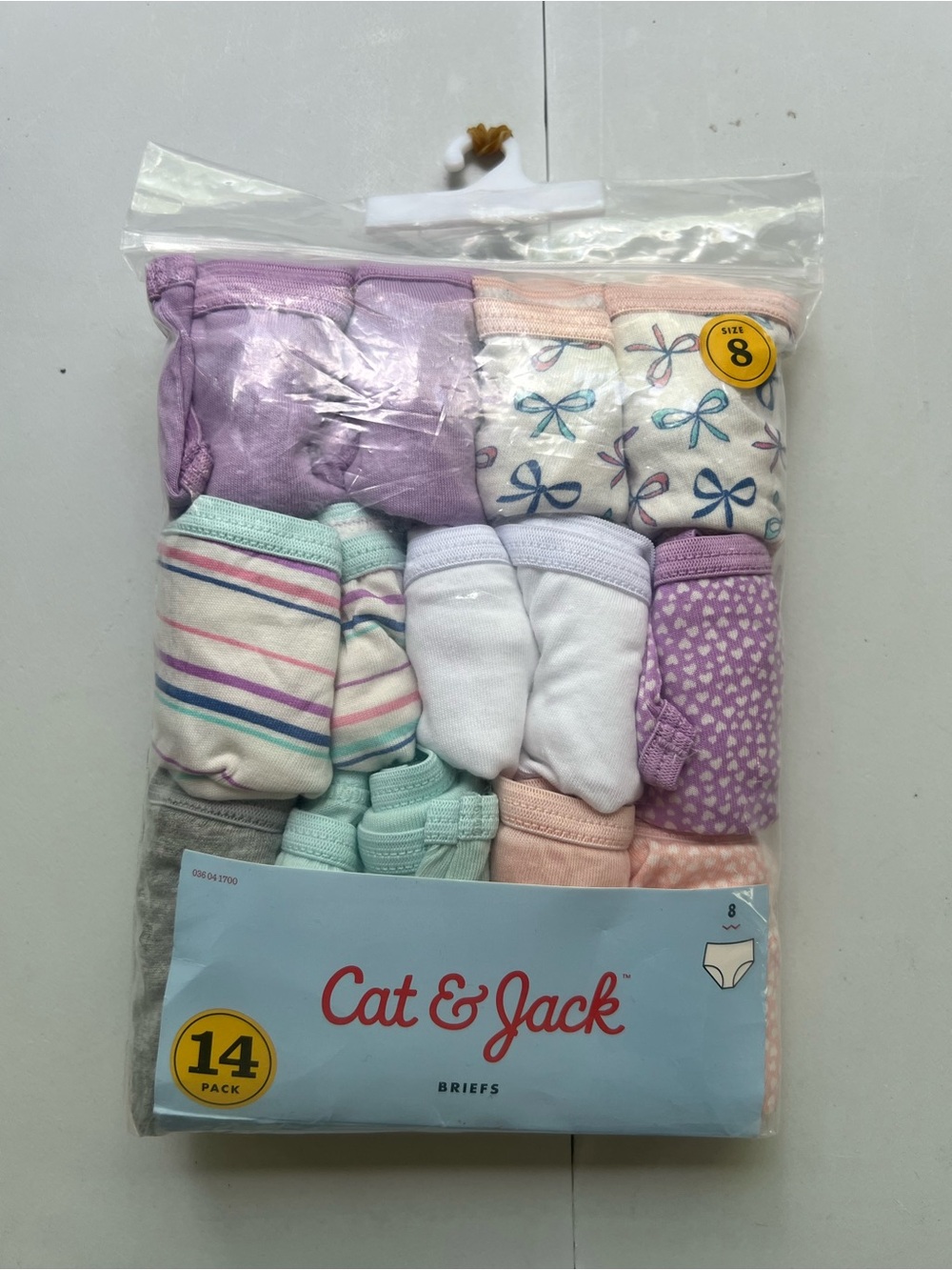 Cat & Jack Girls' Briefs Pack - Purple, White, Mint & Pink